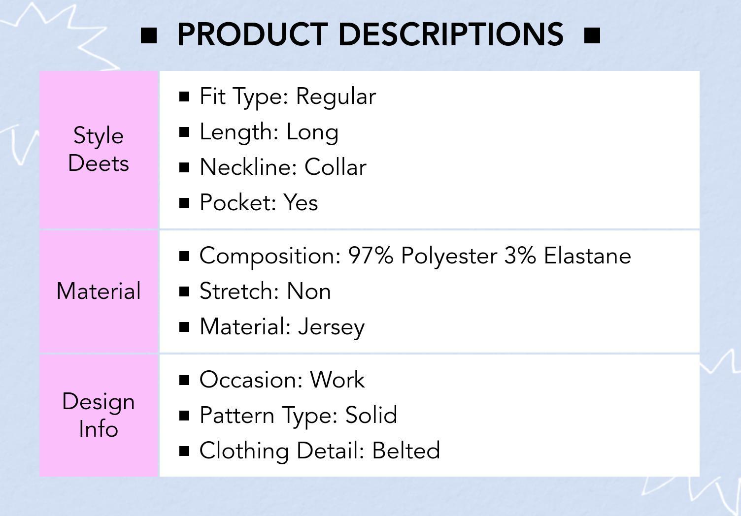 Cider [size 2-10] Jersey Collar Solid Long Blazer With Belt