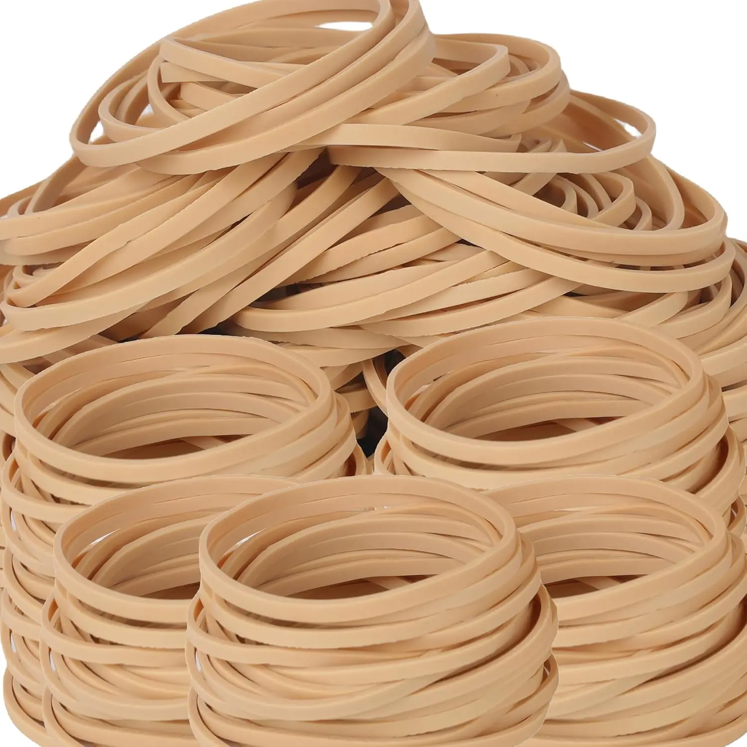 Rubber Bands 200Pcs Size32 Elastic Band Beige Small Rubber Band For Office Home Supplies(3" x 1/8'')