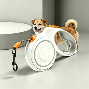 Automatic Retractable Dog Leash Anti-Tangle Reflective Nylon Tape Heavy Duty One-Click Brake Lock Ergonomic Handle 360° Swivel Hook for Dogs Up to 100 lb Adjustable Harness dog accessories dog accessories for large dogs