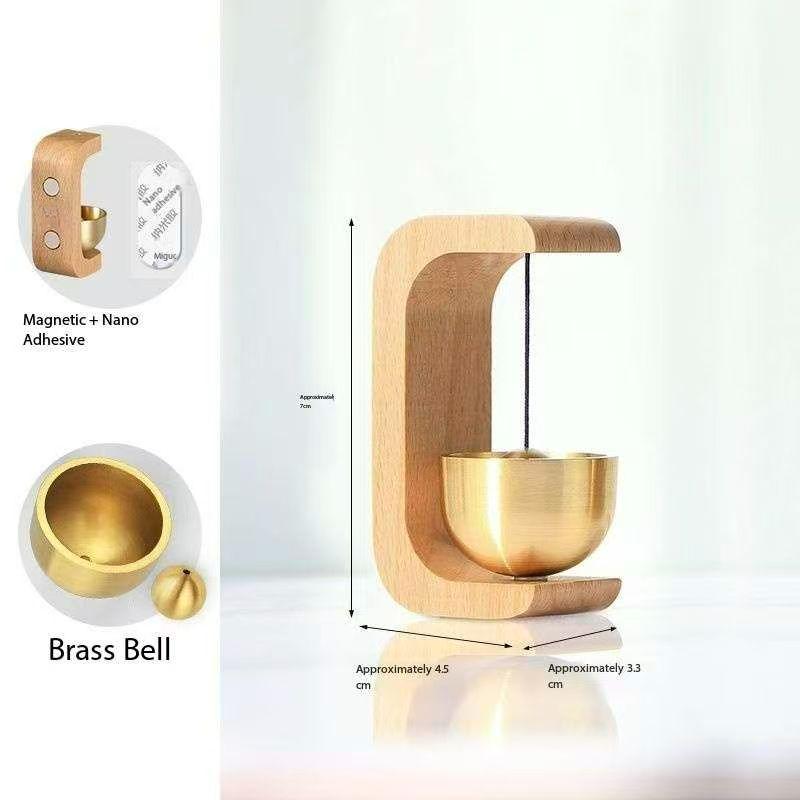 Dopamine Wireless Wooden Wind Chime C-Shaped Doorbell – Suction Cup Entryway Doorbell, Housewarming Hanging Ring Ornament, Atmospheric Entrance Decor, Perfect Home Decor Accessory, High-Appearance Holiday Gift