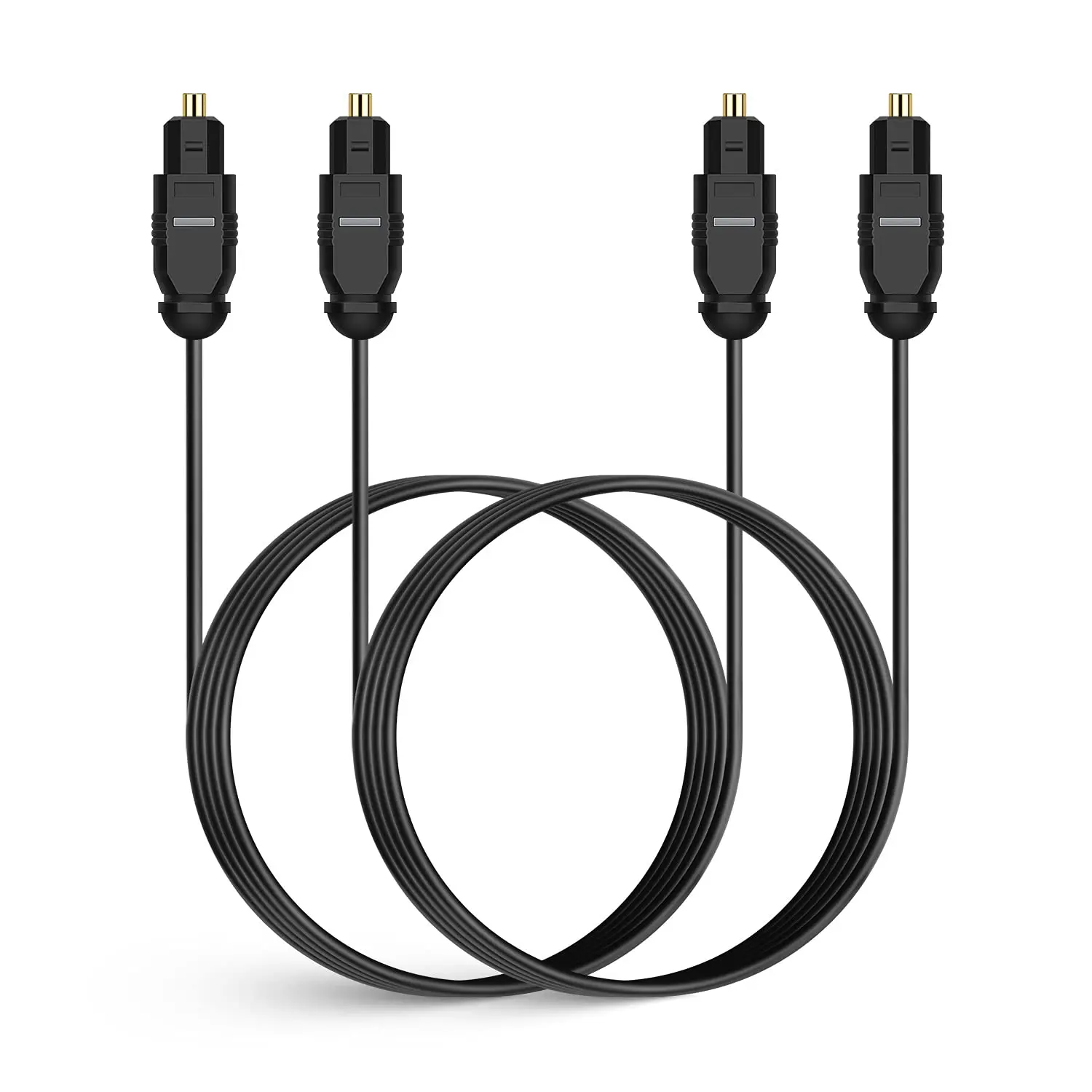 2 PCS Digital Optical Audio Cable 6ft1.8M - [24K Gold-Plated, Ultra-Durable] Slim Optical Cable Digital Audio Cable for Home Theater, Sound Bar, TV, PS4, Xbox, PlayStation & More,Protective,Case,HDMI,Splitter,Android Sm,AirPods,Multi-Function Cleaning Kit