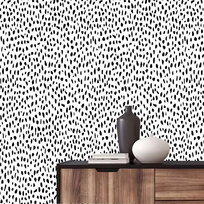 Retro Dalmatian Dot Peel and Stick Wallpaper, Removable Self Adhesive Contact Paper for Nursery Kids Room, Modern Wall Decor Roll, Perfect Gift for Minimalist & Home Decor Lovers
