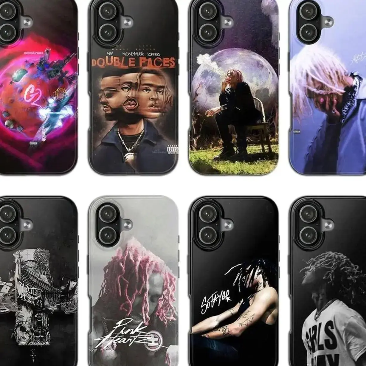 Concert Underground Fan Merch Graphic Rap Hip Hop Music Artist SoFaygo Vibes Art Tough Phone Case. Edgy Streetwear Aesthetic Rugged Shockproof Protective Cover  Streetwear Aesthetic Rugged Shockpro