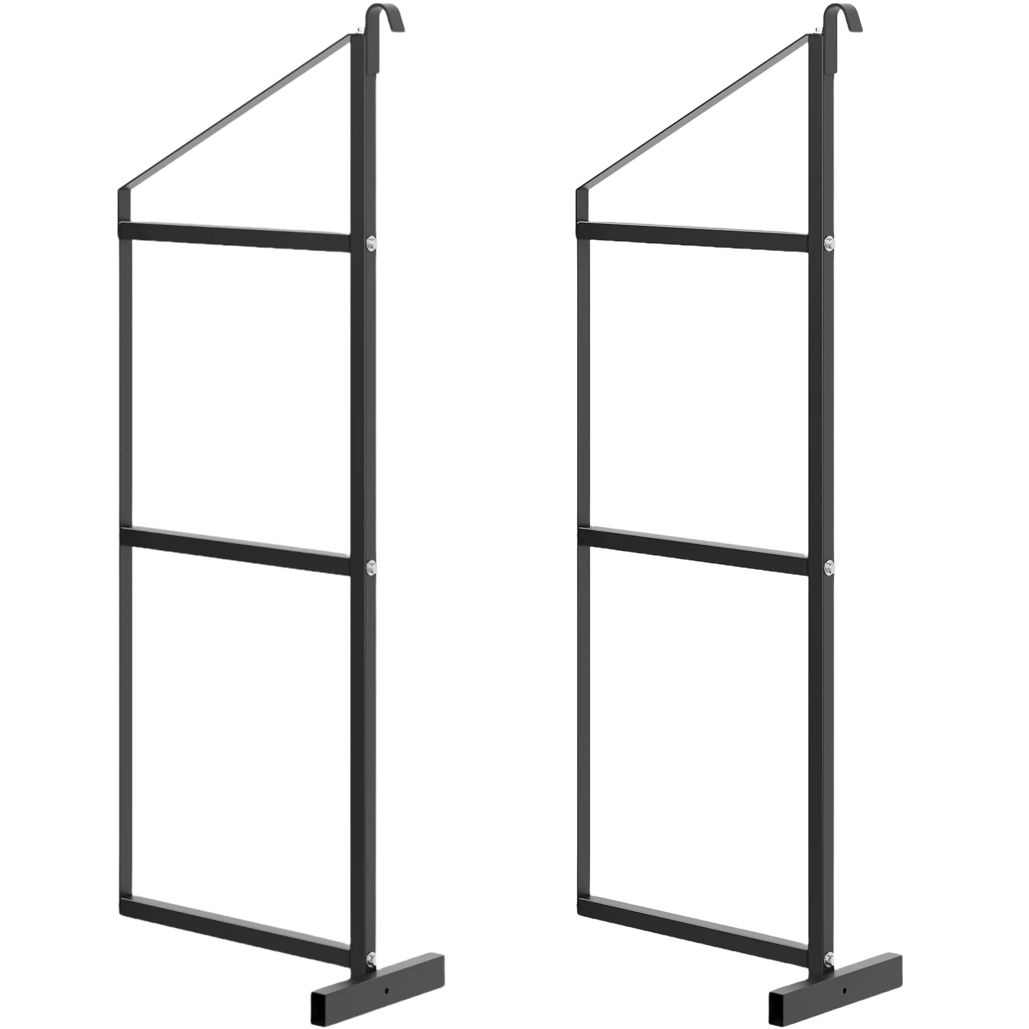 3 Tier Shipping Container Shelving Brackets, 1100 lbs Capacity Heavy Duty Shelf Brackets for Warehouse and Garage, Tool Free D-Ring Mount Industrial Shelving System, 22" D x 60" H, 2 Pack
