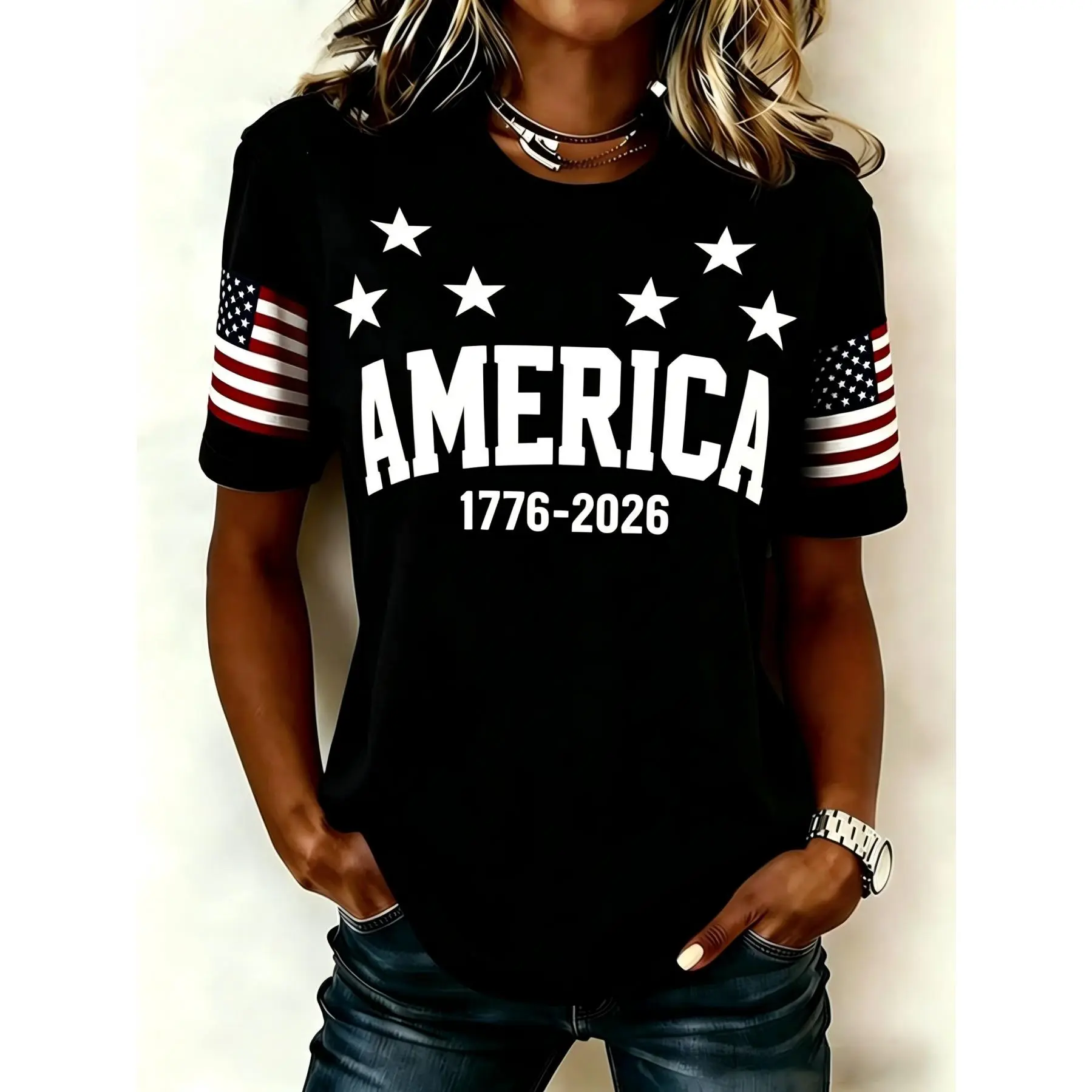 Men's Vintage Patriotic T-Shirt - Casual Light Breathable Cotton Shortsleeve Top with America 1776 Flag Graphic, Stripe, Cowboy, Sunny, Joggers, Oversized, Retro, Classic, Fabric, Loose, Outdoor, Bandana, Cargo, Print, Foldable, Bold Letters, Lightweight,