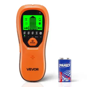 【DealsForYouDays】VEVOR Stud Finder Wall Scanner, 5 in 1, Electronic Wall Stud Detector with Smart Sensor, High-Definition LCD Display and Audio Alarm, for the Center and Edge of Metal, AC Wire, Joists, Pipes, Orange