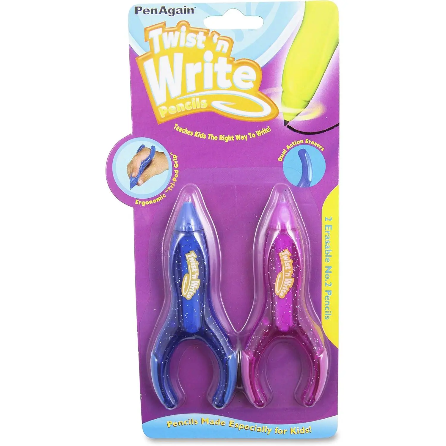 Twist ’N Write Learning Writing Pencils,  Colors, 2 Pack (00073)