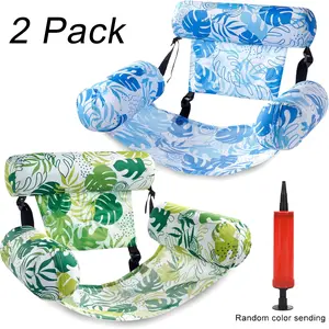 2pcs Inflatable Pool Hammock, Pool Inflatables, Foldable Portable Float Sofa, Pool Floaties, Adult Swim Pool Lounge Chair, Summer Sunbath, Manual Pump Included