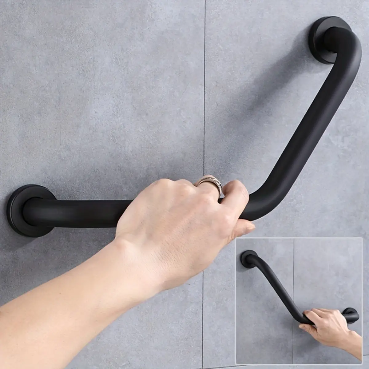 1 Pc Stainless Steel Bathroom Grab Bar, Anti-Slip Shower Safety Handle for Elderly Seniors Handicap, Heavy Duty Wall Mount Tub Assist Rail, Rustproof Bath Gear