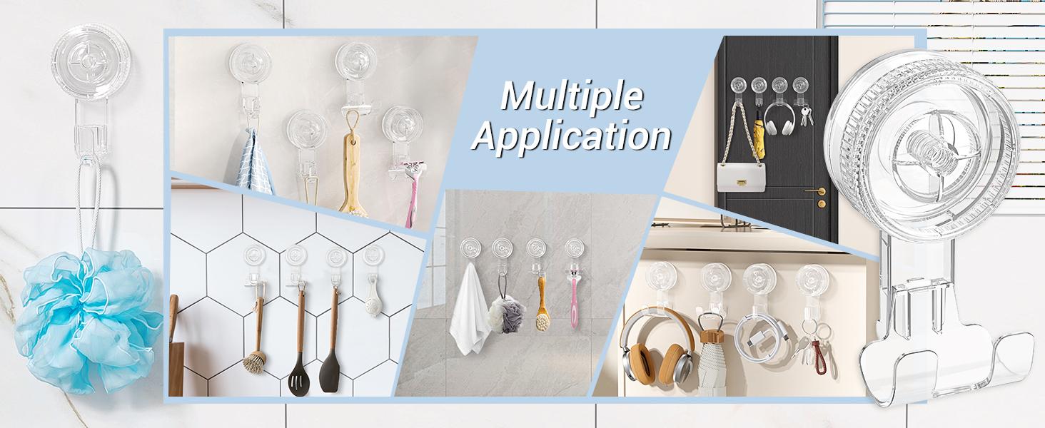 Suction,4 Pack 2razor 2 Single Hook Clear Removable & Reusable Vacuum Suction Hanger Waterproof Hanger Hook for Bathrobe Loofah Suction,4 Pack 2razor 2 Single Hook Clear Removable & Reusable Vacuum Suction Hanger Waterproof Hanger Hook for Bathrobe Loofah