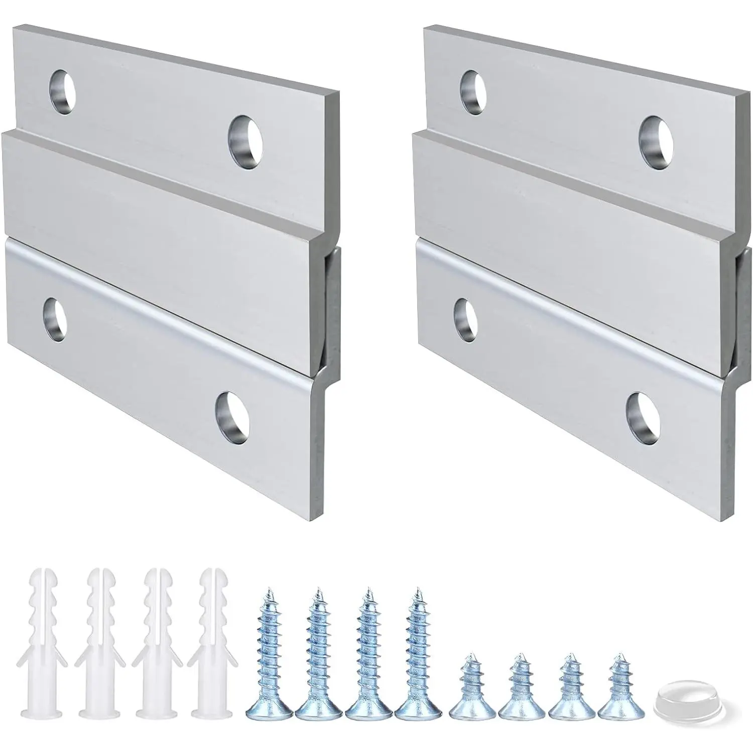 Cleat Picture Hanger 2 Inches  Z Hanger Supports 30lbs - Interlocking Wall Mounting Bracket Hardware Kit for  Mirrors, Picture, Shelf, Whiteboard, Art, Frames (2"-2Pairs)