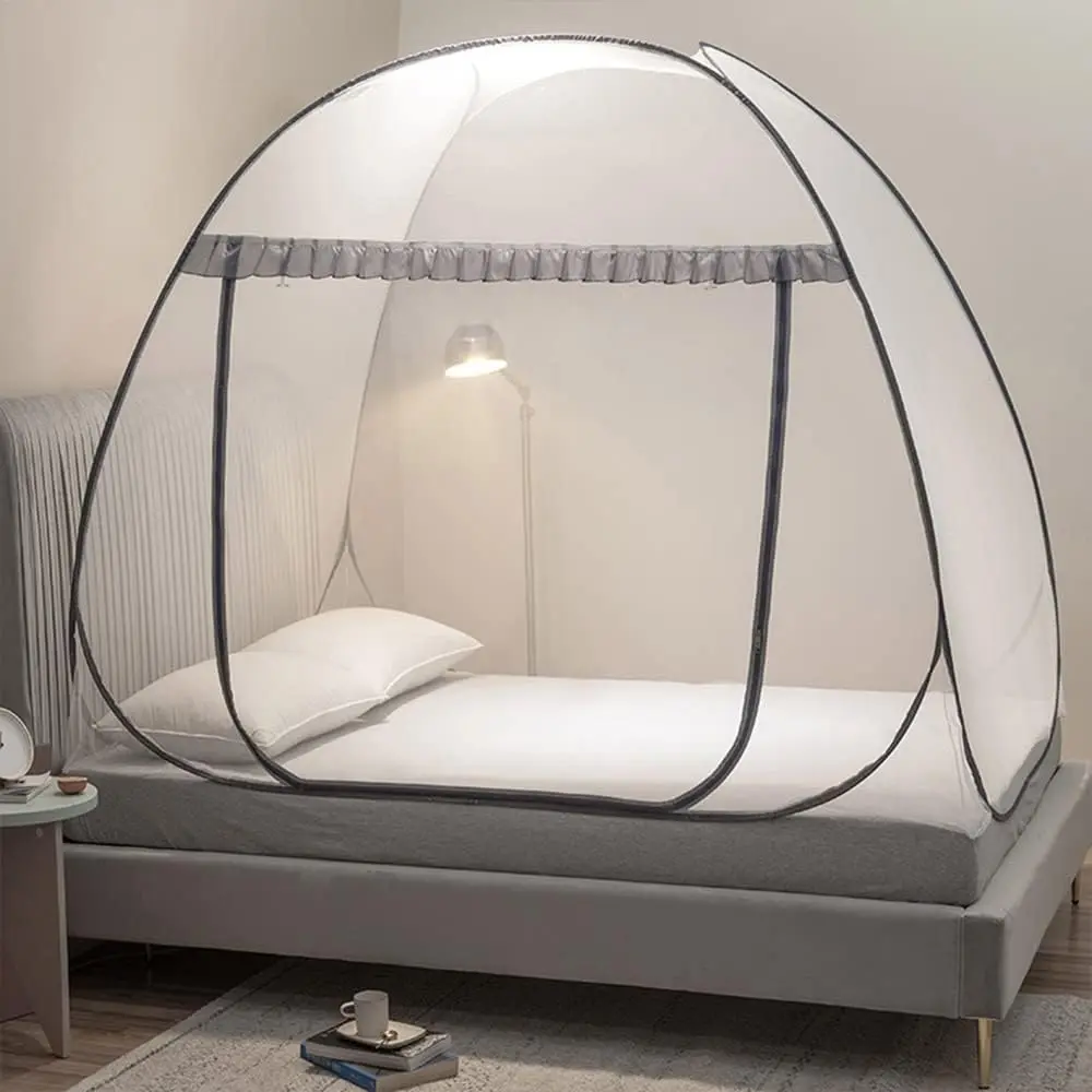 Net Tent for Bed,Bed with Net Bottom,Netting Bed Tent,Bed,Suit for Indoor,Camping Tent,Insect Screen(Full/Queen, Gray)