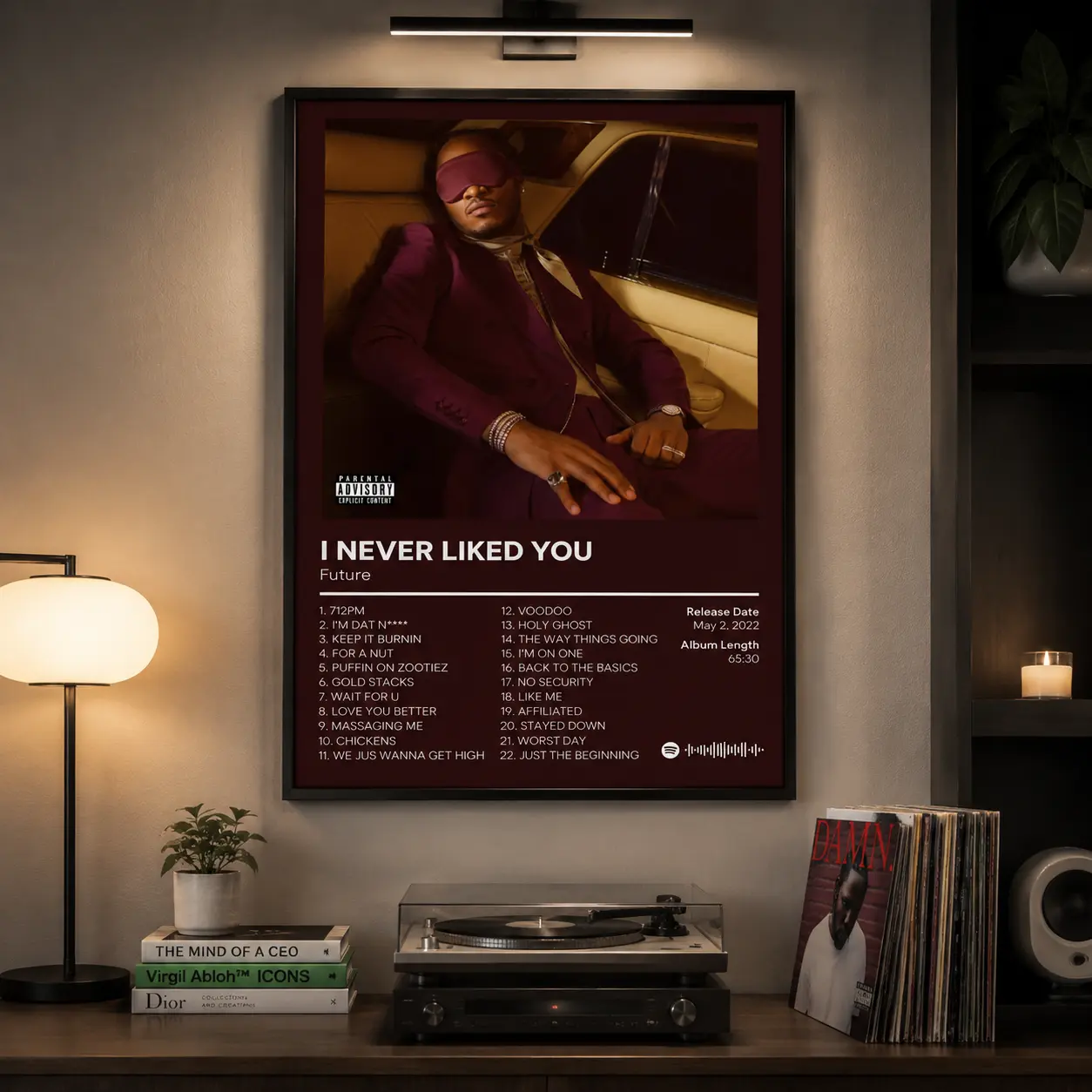 Future - I Never Liked You - Hip Hop Album Poster - Custom Album Cover - Future Rapper - Custom Album Poster - Future Print - Gift Ideas album artwork poster music themed poster canvas wall art print room decor gift music lover gift