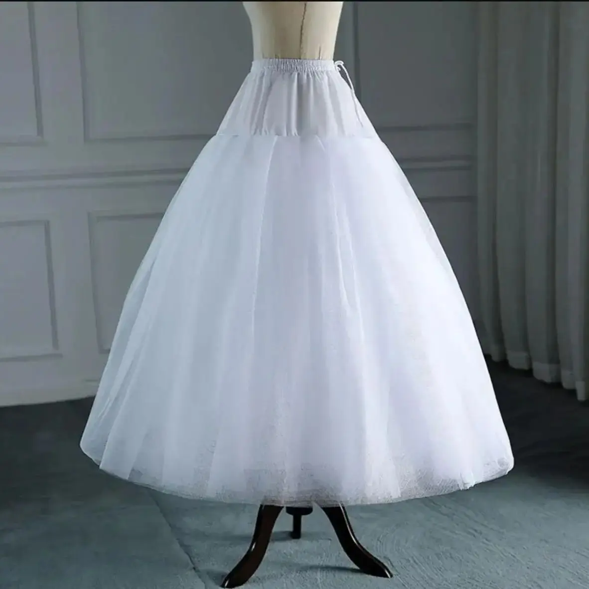 White Tulle Petticoat for A Line Style Wedding Dress 4-8 Layers No Hoops Bridal Wedding Accessories Long Petticoats Underskirt