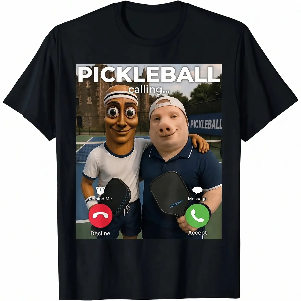 Unisex Polyester Pickleball Meme Graphic Printed Short-Sleeve Sports Top, Trendy Apparel for Pickleball Fans