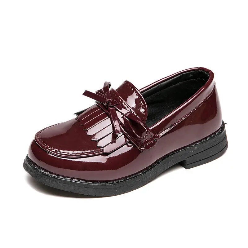 2026 Spring New Arrival British College Style Kids' Leather Loafers - All-Seasons Polyester-Lined Casual Slip-On Flat Shoes, Round Toe Non-Slip Comfort Footwear for Boys & Girls, Ideal for Daily School Wear, Outdoor Strolls