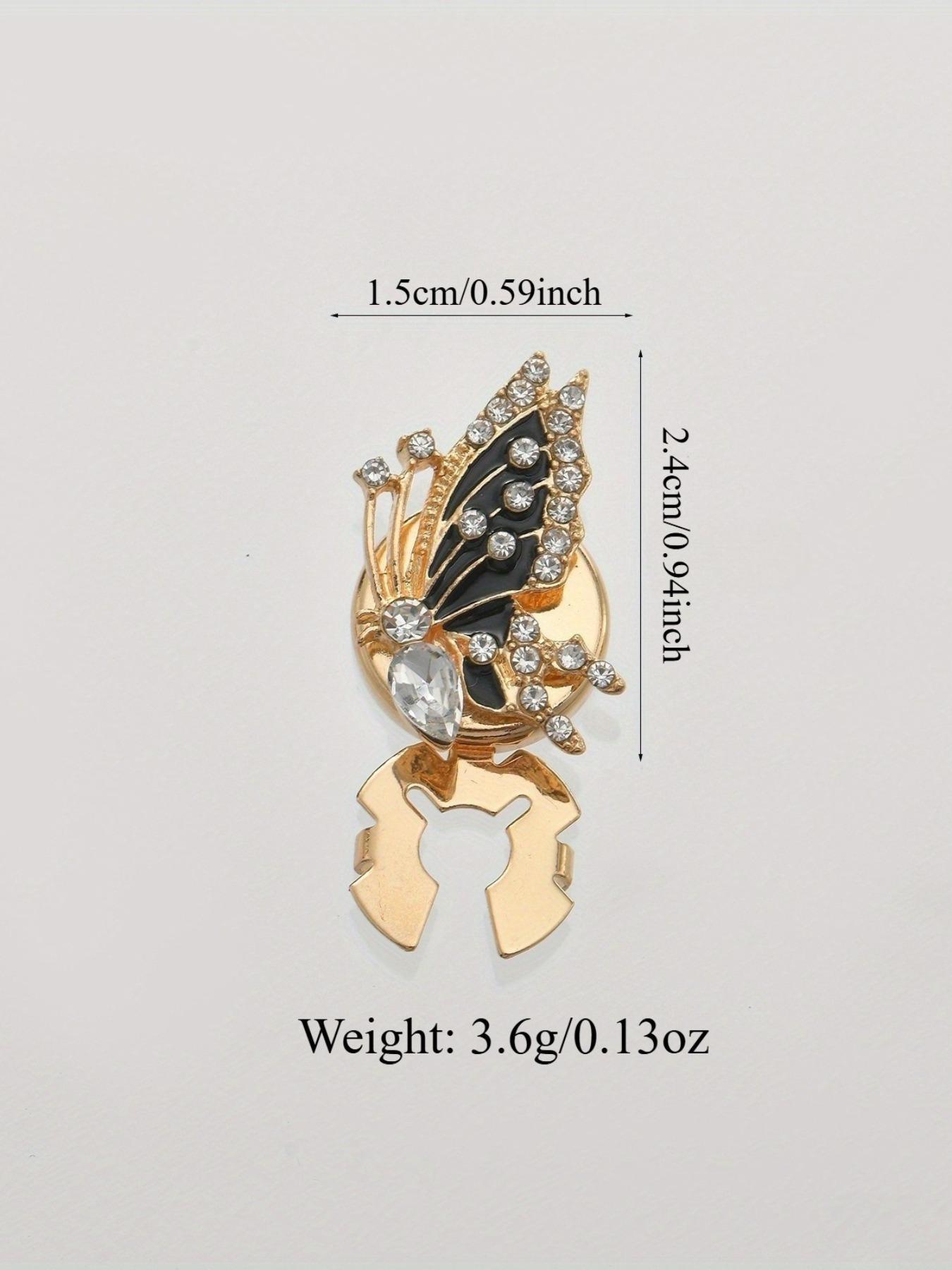 2-Piece Rhinestone Butterfly Shirt Collar Set, Elegant Design for Formal or Casual Occasions, Ideal Gift for Weddings, Dates and Parties