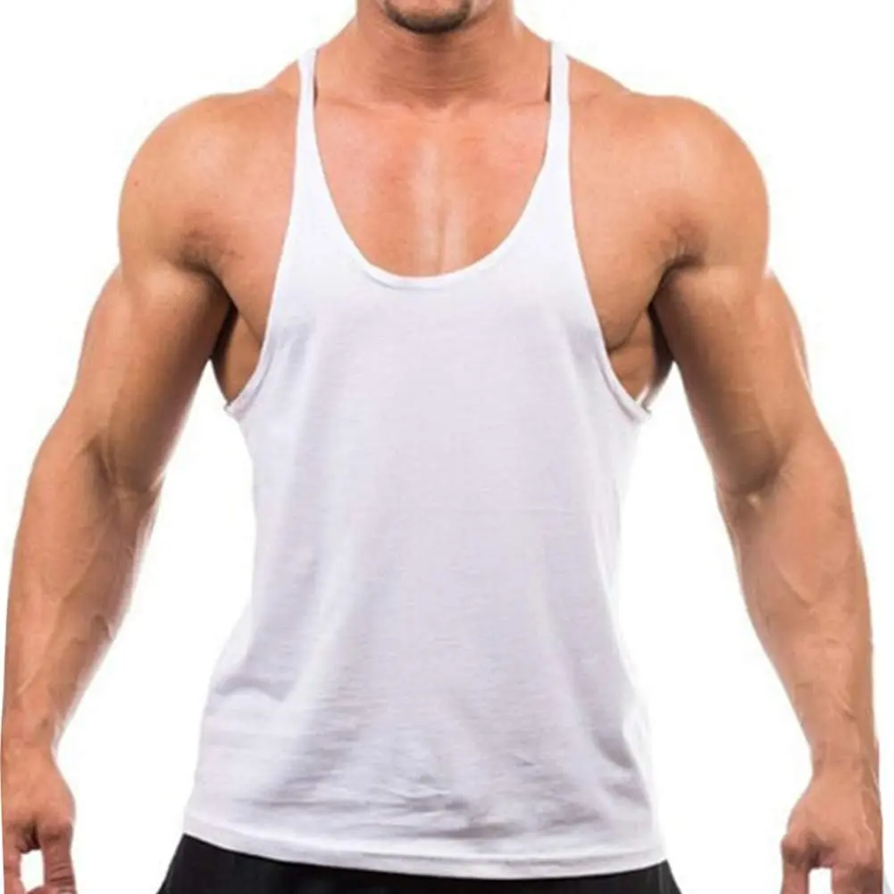 Men's Y-Back Neck Muscle Fit Stringer Tank Top, Male Gym Wear for Bodybuilding, Sleeveless Workout Vest