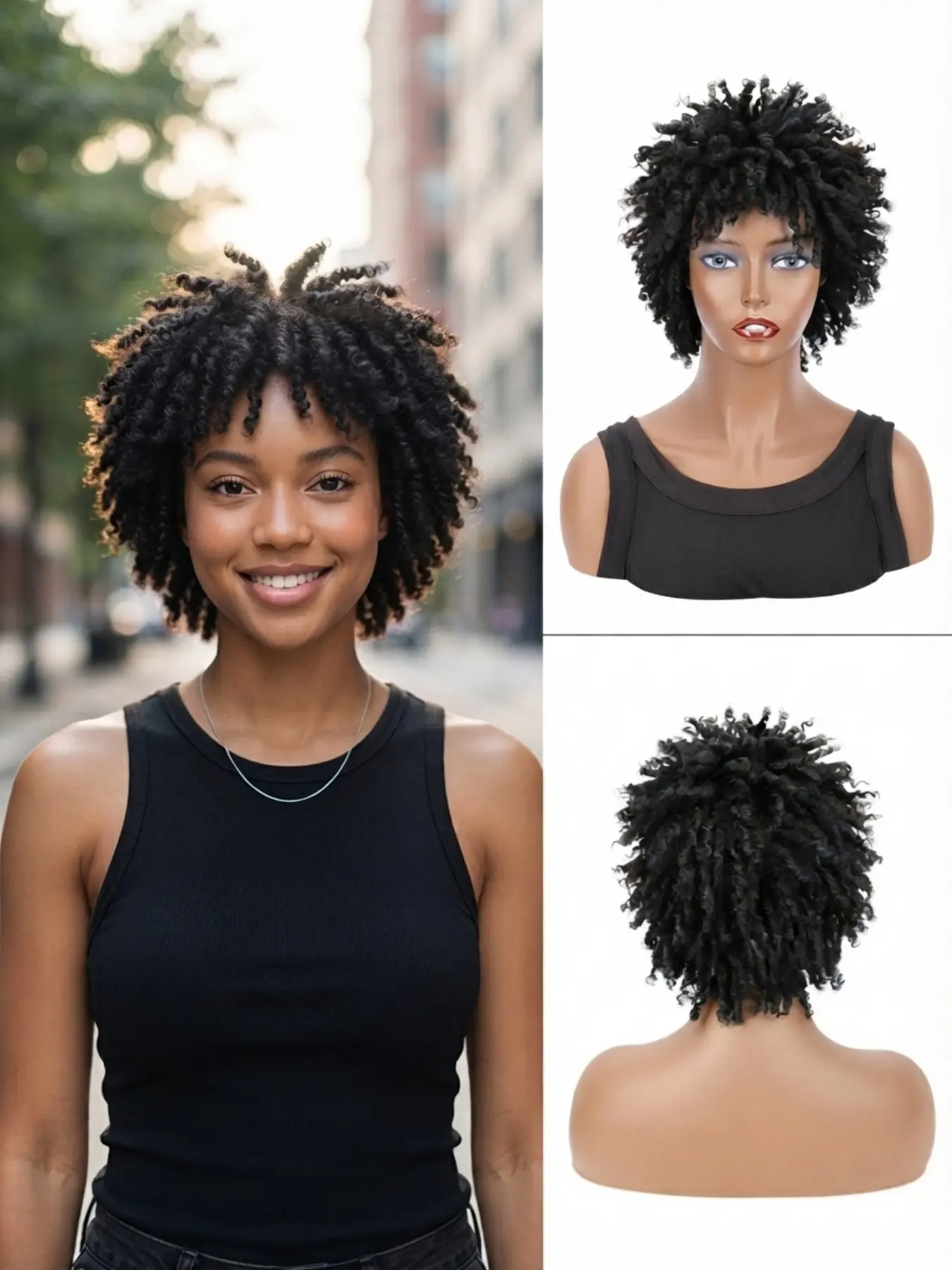 Explosive Voluminous Dreadlock Wigs, Short Curly Dreadlocks Hairpiece, Thick Hair Piece, Stylish Afro Hairstyle Accessory, Perfect for Daily Wear
