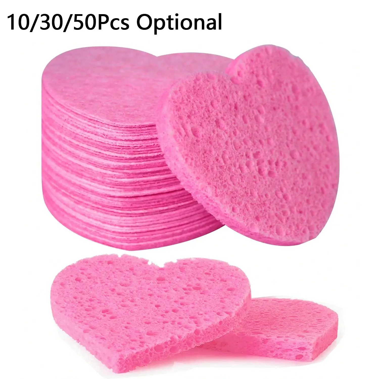 10/30/50-Count Compressed Facial Sponges, 100% Natural Cellulose Face Sponge Daily Cosmetic Spa Sponges for Face Cleansing, Face Cleaner, Makeup and Mask Removal, Exfoliating Skin Massage for Travel Home,