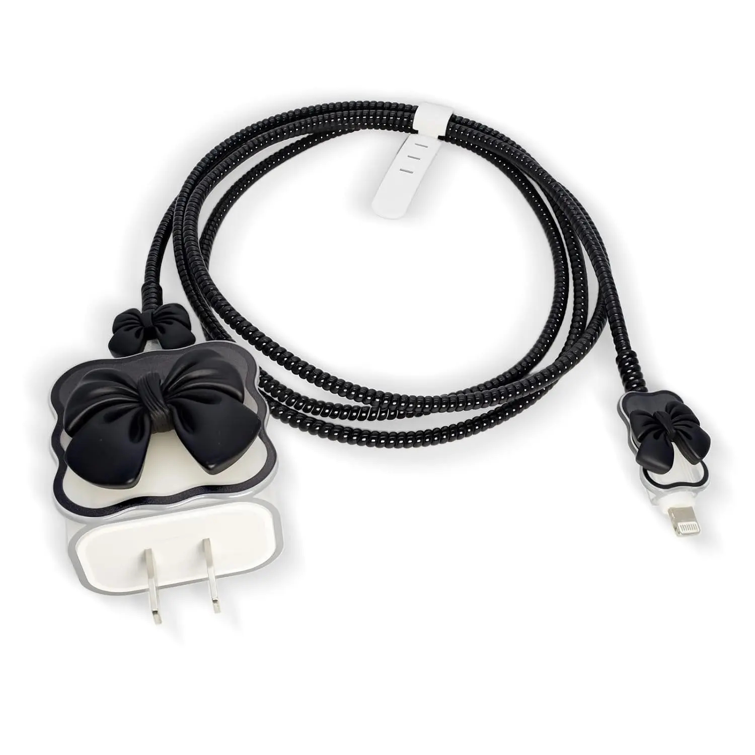 Compatible with  18W/20W USB-C Charger Cover Cute  Bow Tie Design Clear Soft Charger Protector Kawaii  Saver for  11 12 13 14 15 16 17 | Pro Max  Power Adapter