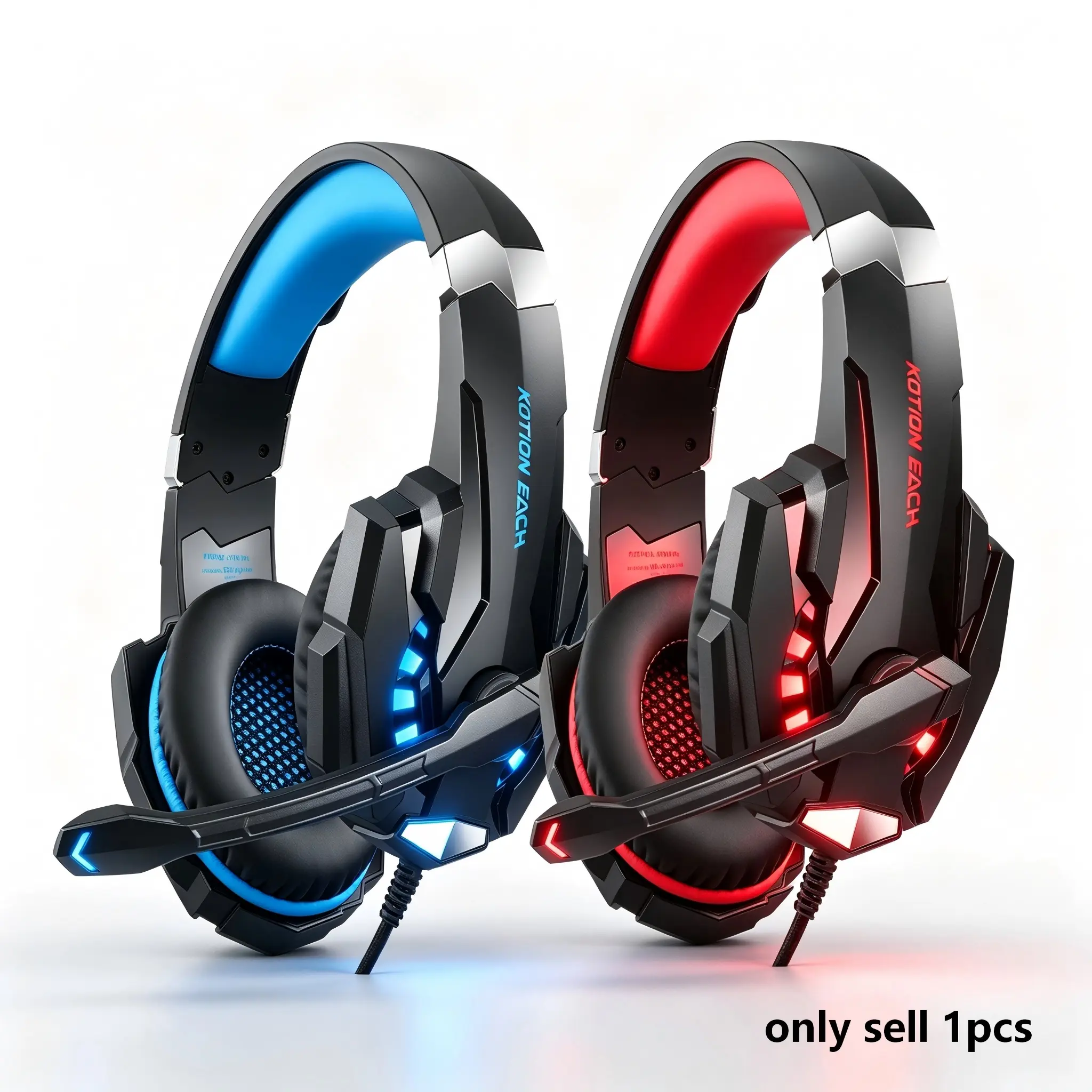 G9000 Pro Over-Ear Gaming Headphones, 3.5mm Wired Gaming Headset with Microphone, LED Light, Stereo Bass, Ps4 Ps5 Xbox PC Mobile, Computer Headset