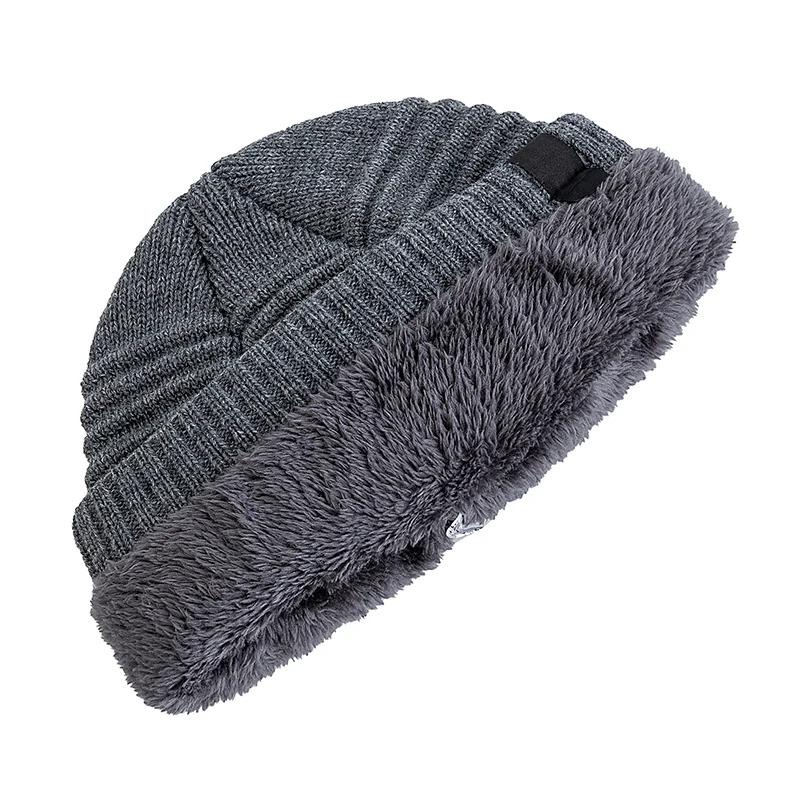 New Style Unisex Fur Lined Beanie Hat Keep Warm Winter Hat Thick Hat For Men And Women Snow Label Fashion Winter Cap