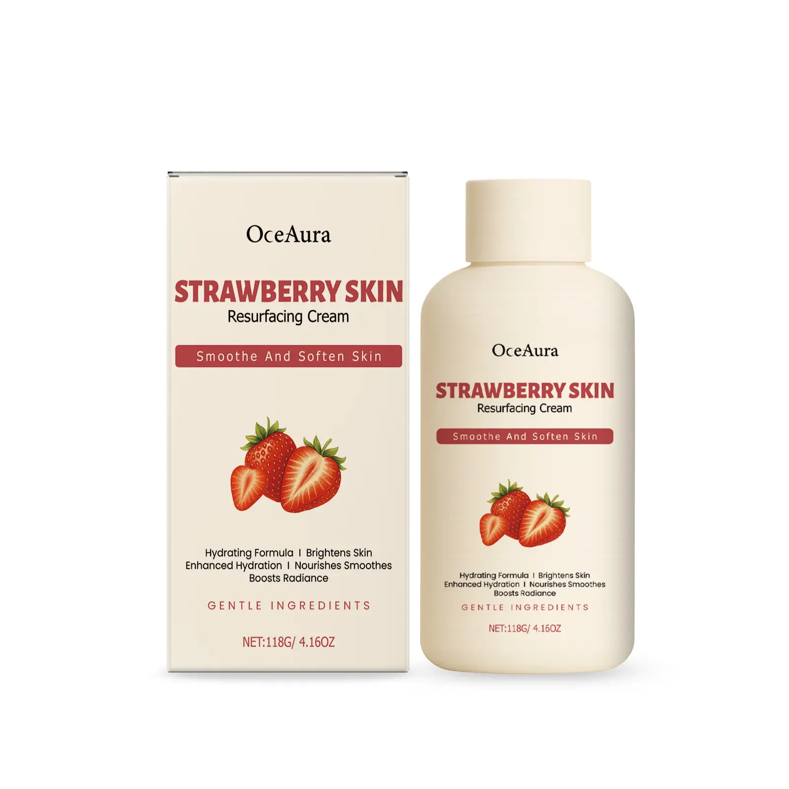 Strawberry Body Cream, Moisturizes Dry Skin, Softens Roughness, Hydrates, Nourishes, Ideal for Daily Use, Gentle & Effective Formula, Hydrating, Moisturizer, Moisturizing, Body Care, Hydrating Body Creams, Body Moisturizing Lotion
