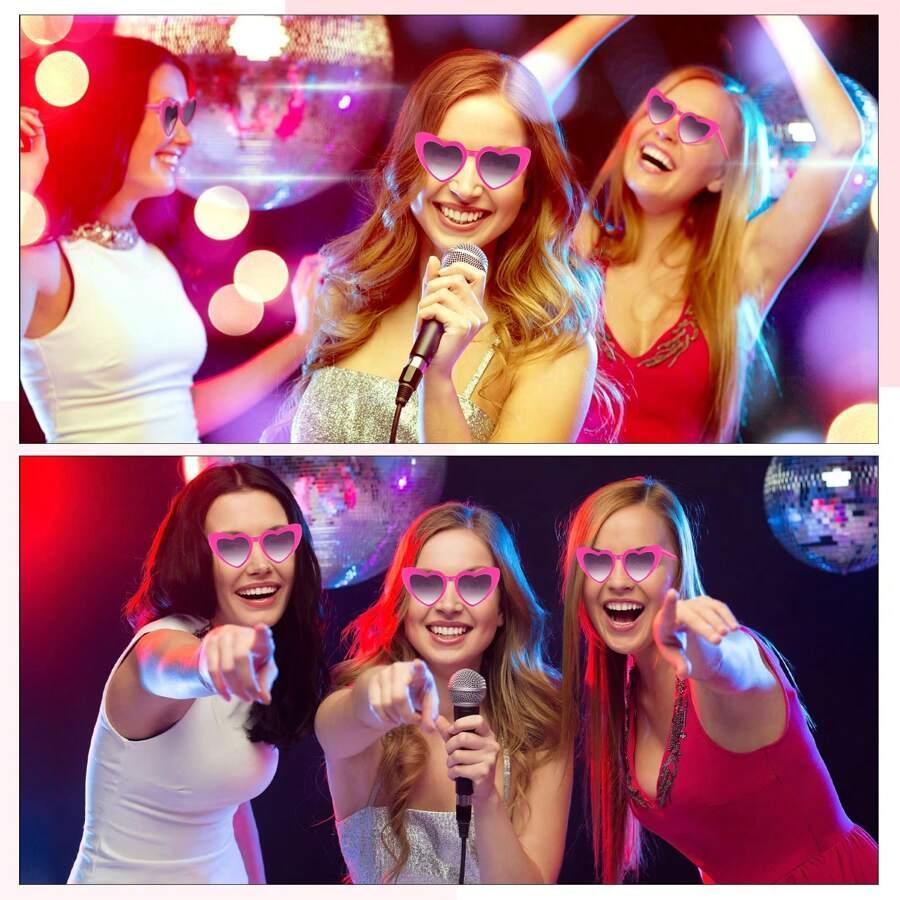 Heart Shaped Sunglasses, 12pcs/set Trendy Heart Sunglasses, Fashion Accessory for Bridal Shower, Bachelor Party, Wedding, Birthday