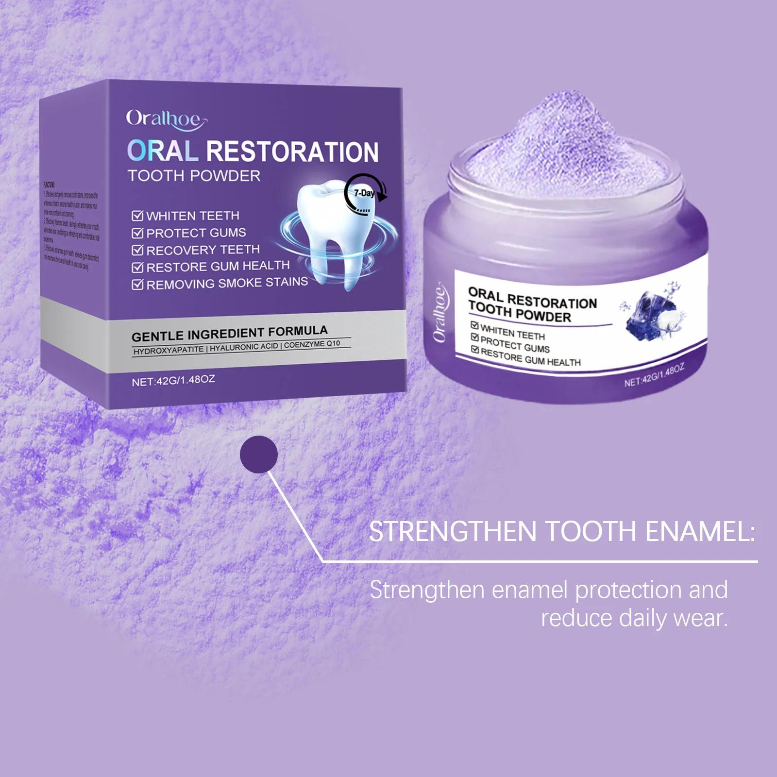 Gentle Purple Teeth Whitening Powder - Teeth Stain Cleaner for Sensitive Gums, Daily Oral Care, Brightening, Anti-Decay, Bad Breath Removal, Gum Strengthening, Non-Irritating Bleaching Alternative, Restore Radiant Dental Clean