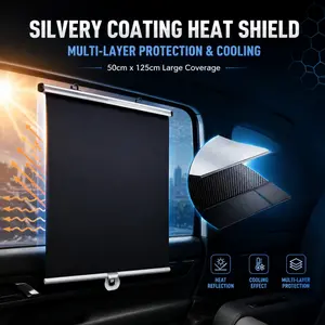 Retractable Blackout Roller Shades, UV Protection Multi-Layer Window Blinds With Effective Heat Insulation, Suitable for House Windows, Doors and RV