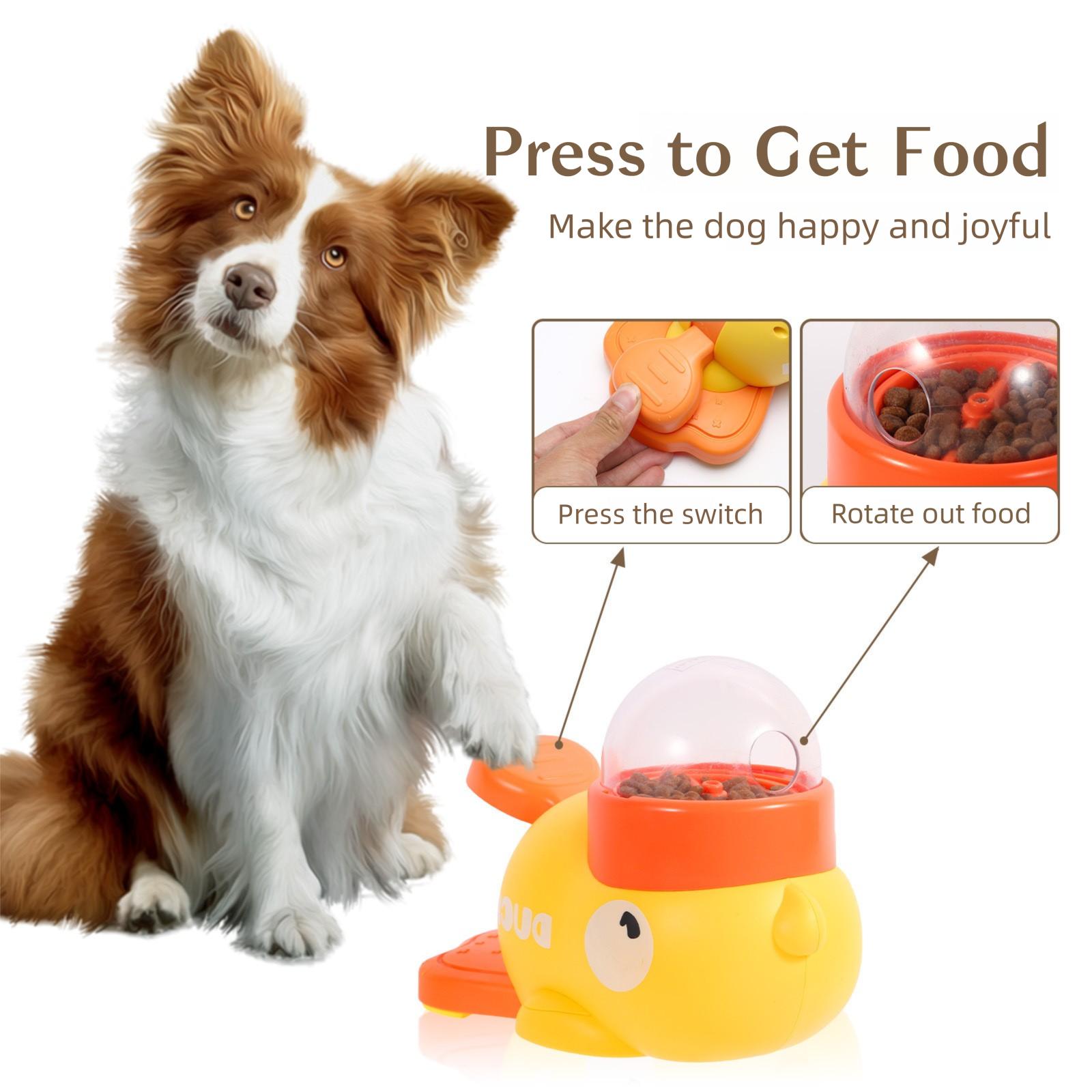 2-in-1 Duck Toy: Slow Feeder + Treat Launcher – Interactive Puzzle for Bored Pets, Freeze-Dried Compatible