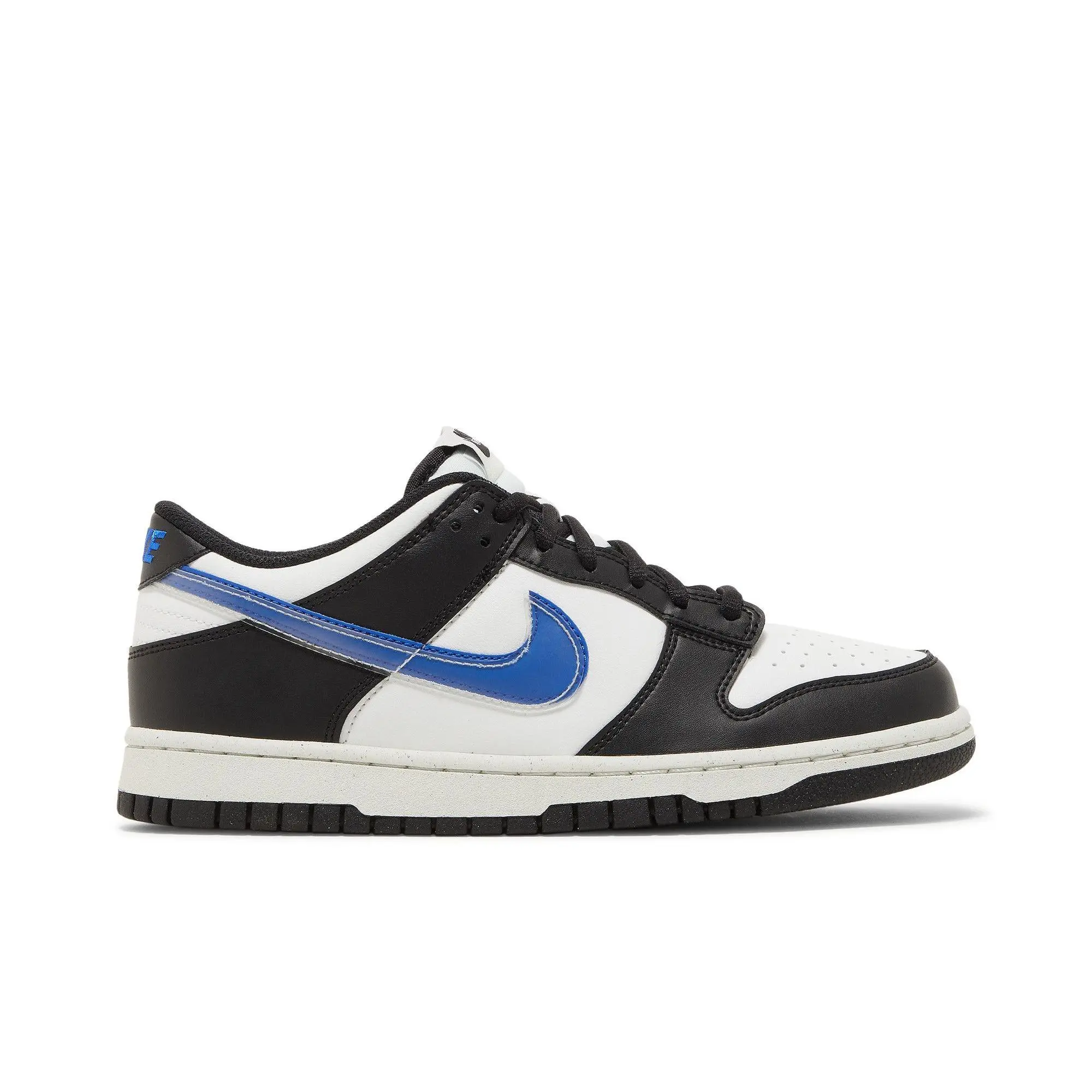 Nike Dunk Low Next Nature Grade School 'TPU Swoosh' (Unisex) Black/Hyper Royal/Summit White/Black childrens skate shoes FD0689 001