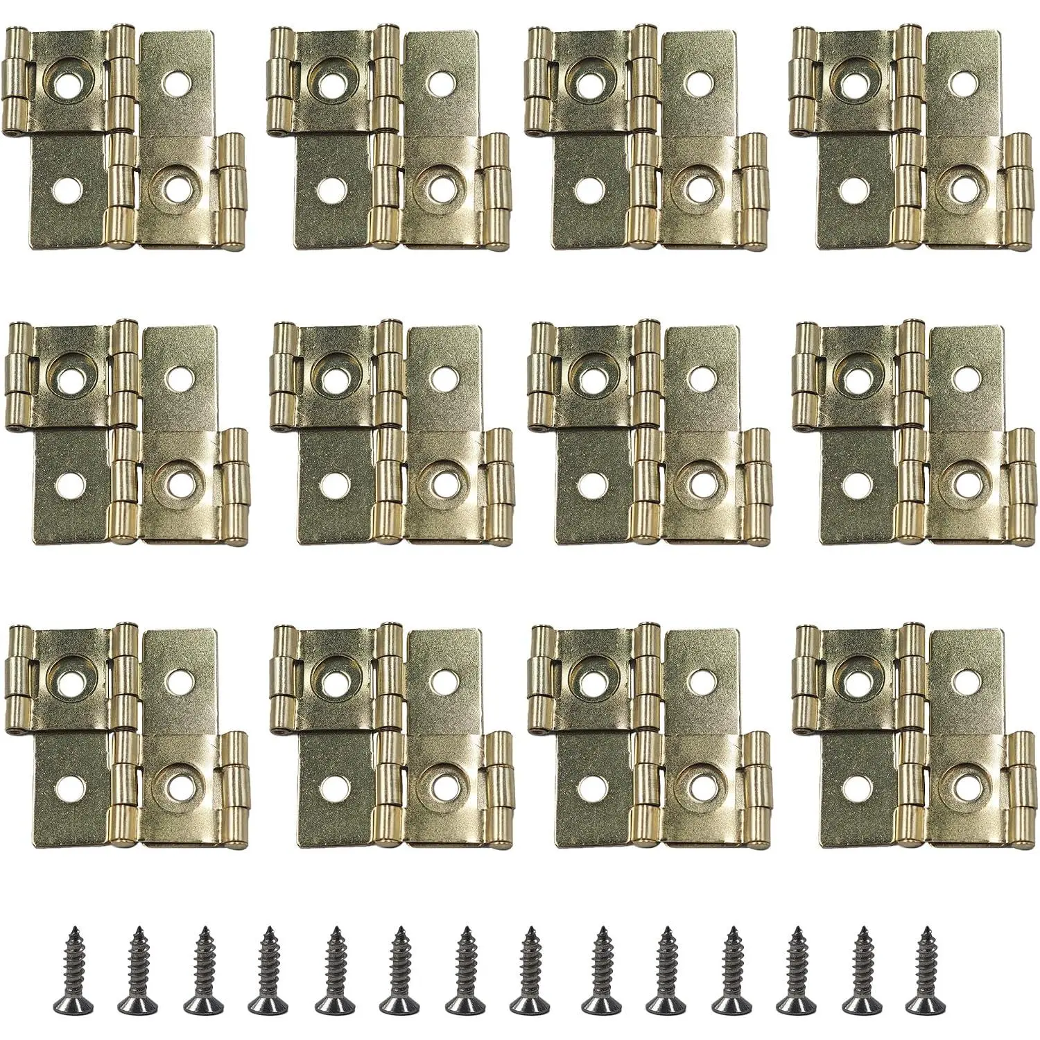 12 count 47x47mm Double Acting Hinges, 270  Folding Screen Hinge, Double Swing Cabinet Door Hinges for Furniture Kitchen Wardrobe Room Divider -