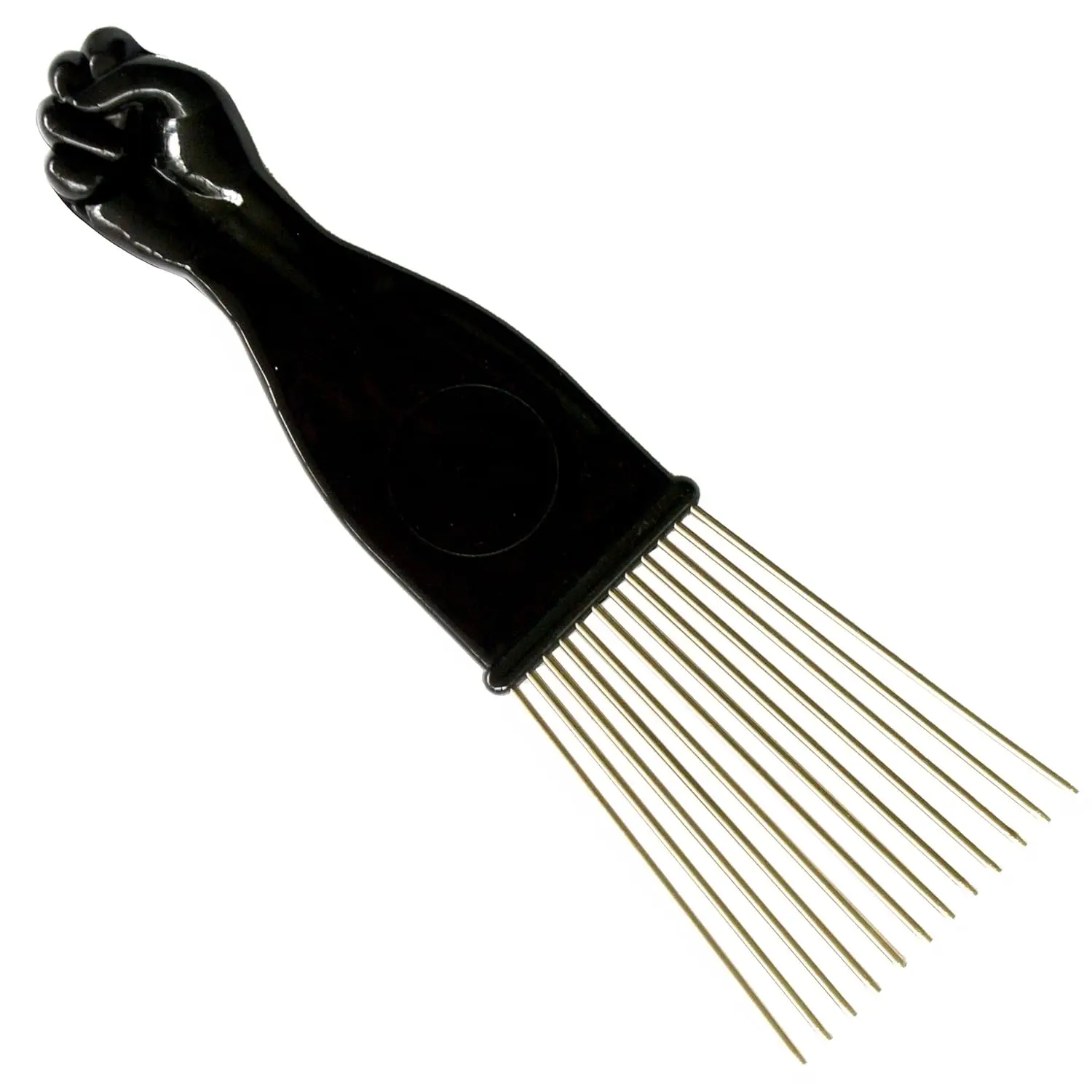 SSK® Mini Fan Afro Pick with Black Fist - Metal African American Hair Comb