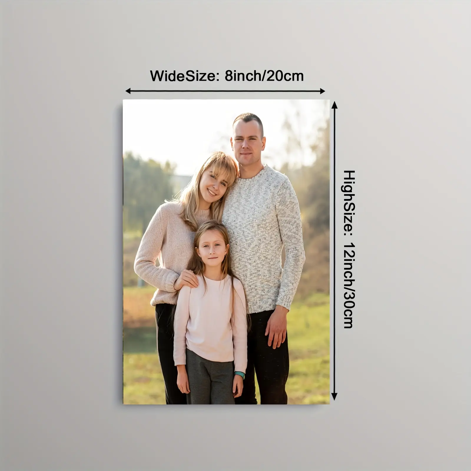 2D Flat Custom Photo Framed Canvas, Personalized Picture Frame with Your Own Photos, Suitable for Home Wall Display, Ideal Gifts for Family, Couple, Wedding, Christmas, Mother's Day