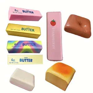 2026 1Pcs Butter Stick Fidget Toys Squishy Elastic Cheese Stick Funny Decompression Stress Anxiety Relief Game Squeeze Prank Toy