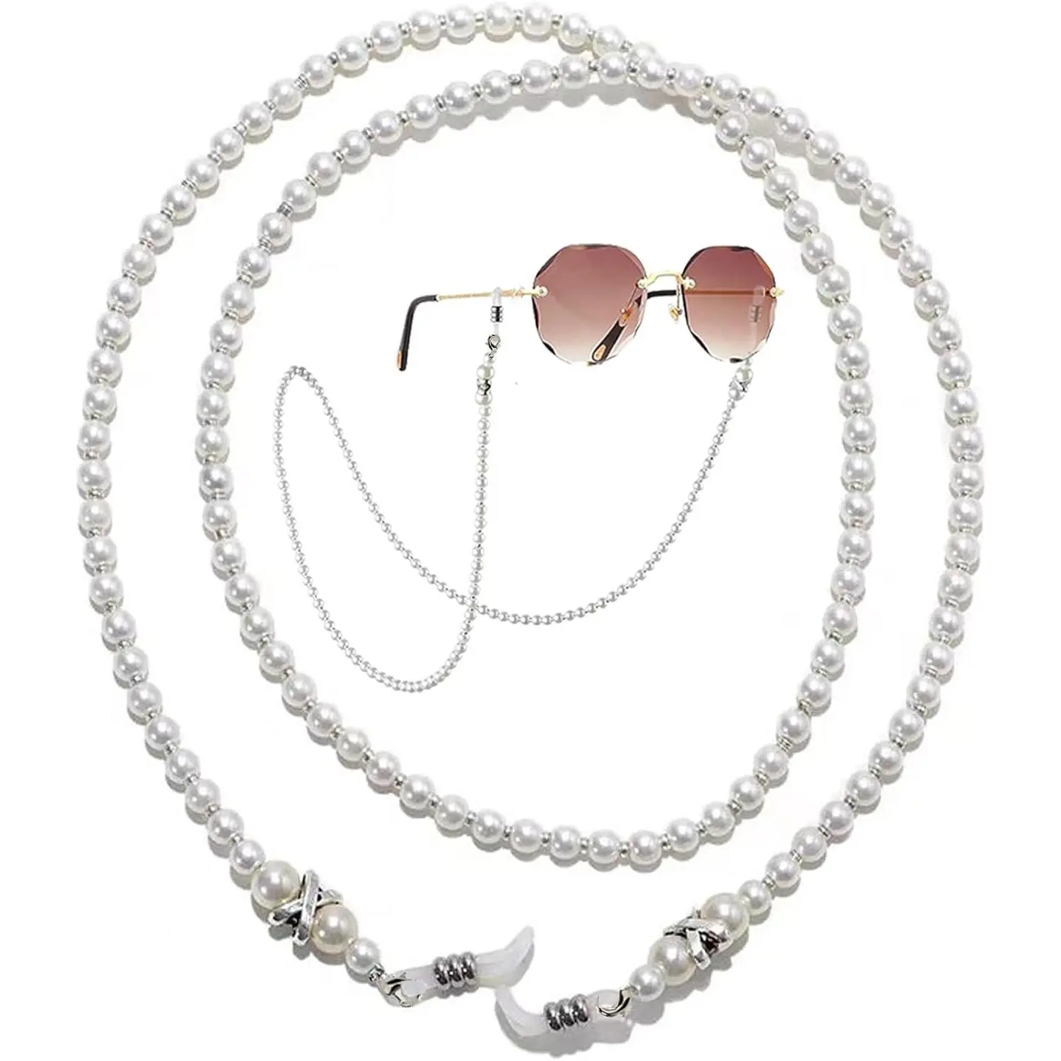 Glasses Chain for Women,  Eyeglass Chains Eye Glasses Holders Around , Eyeglasses Strap Lanyard Sunglasses Beaded  Mask Old Lady Reading Glass Eyewear Retainer Chain