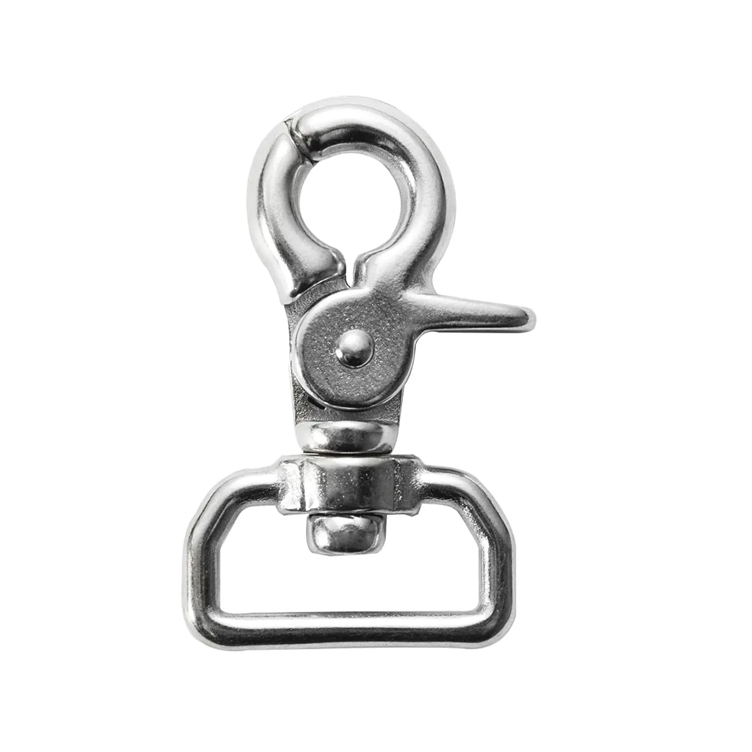 1-Pack Heavy-Duty Swivel Snap Hooks, 316 Stainless Steel Trigger Clasps for Lanyards, ,  Leashes, Rust-Resistant 360° Rotating Clips with Easy Spring Release for Secure Hold