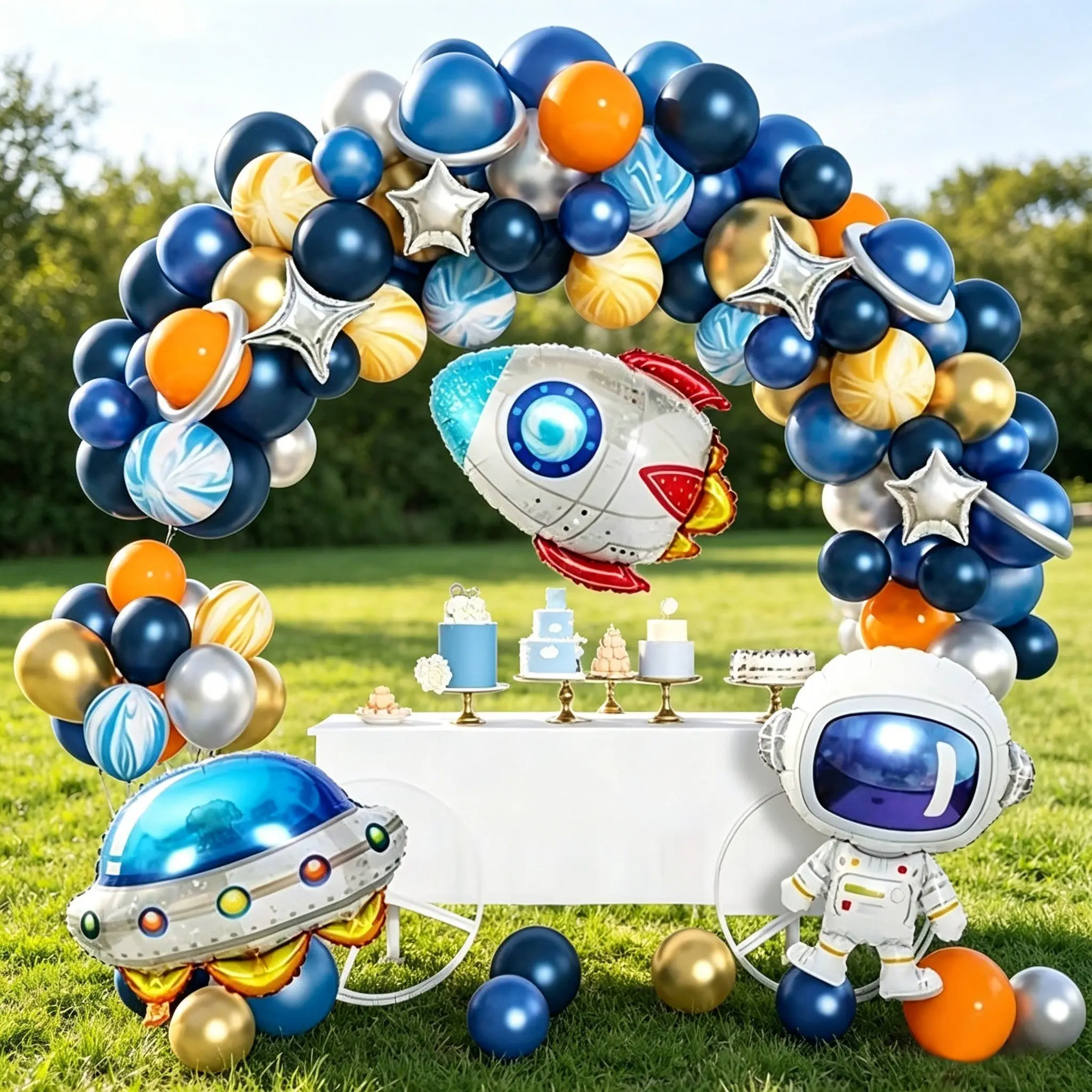 86pcs Space Theme Balloon Kit, Astronaut Rocket Ship Balloons for Birthday Party, Baby Shower, Day, Space Celebration Decorations