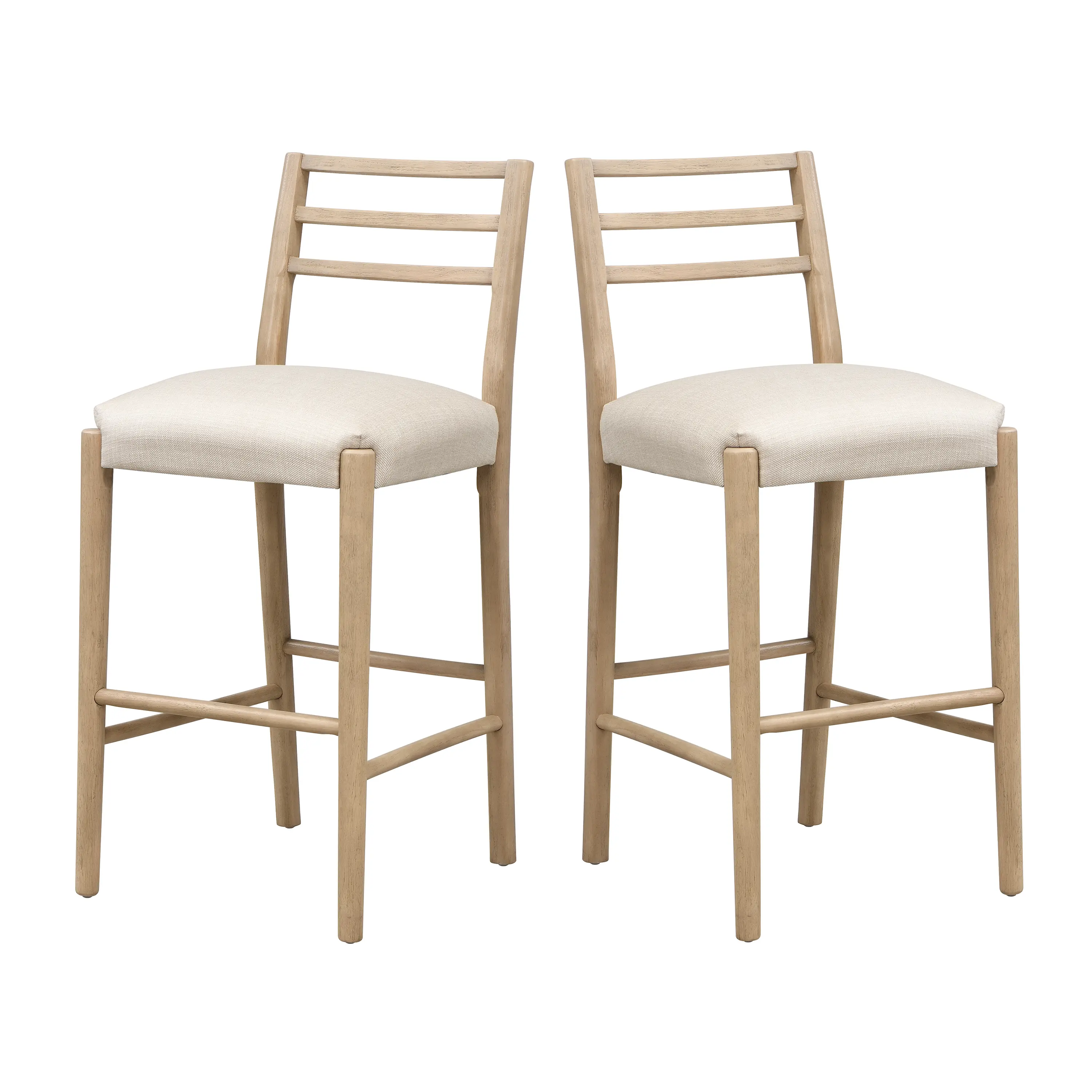 ARCH 2-Pack 26-in Classic Ladder Back Fixed Back Wood Bar Stools with Footrests, Rustic Brown Home Furniture, Kitchen Counter Island & Dining Room Indoor Seating (26-inch height, ladder back bar stools)