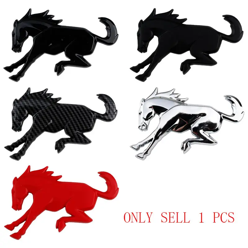 3D Emblem horse Decals Stickers Vinyl Rear Emblem Black ABS Tailgate Compatible For Bronco Sport Accessories 2020 2021 2022 2023