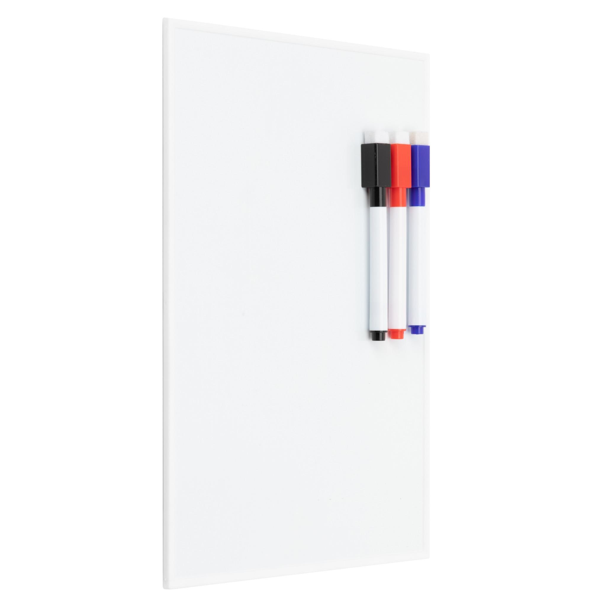 A4 Size Dry Erase Organizing Whiteboard, Magnetic White Board with 3 Dry Erase Marker Pens, Office Presentation Supplies