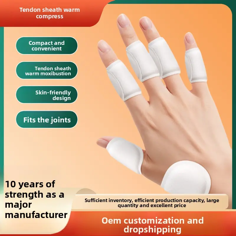 Finger Tendon Sheath Heat Patches, Self-Heating Non-Woven Wraps for Gentle Moxibustion Therapy, Lightweight & Flexible Design that Fits Joints for Daily Use, Patch Wrap, Relieves Pain, Soft Fabric