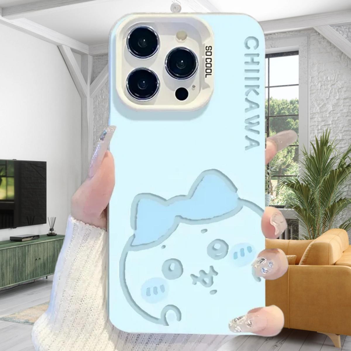 Cute Cartoon C-Chiikawa C-Couple Style Phone Case for iPhone 17 16 15 14 13 12 11 & Samsung S26 S25 S24 S23 S22 Plus Ultra, Fashion Design, Best Christmas Gift for Fans