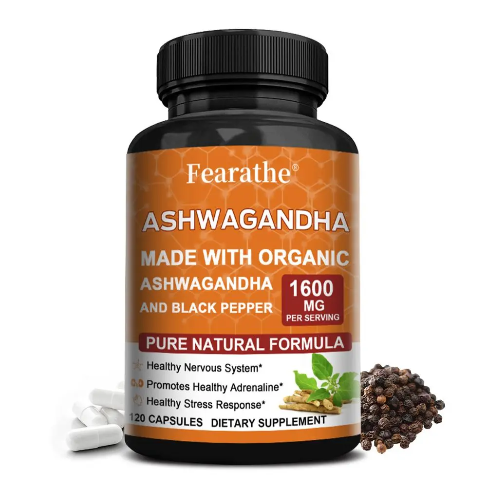 Fearathe Vegan Organic Health Supplement - Supports Emotional Relief, Brain Health - 120 Capsules