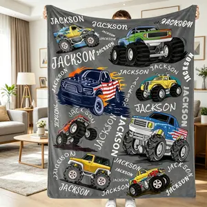 Personalized monster truck rugs, customizable children's name rugs, boy's birthday gifts, portable decorative sofa throw blankets—these are wonderful gifts for children, family, and friends.
