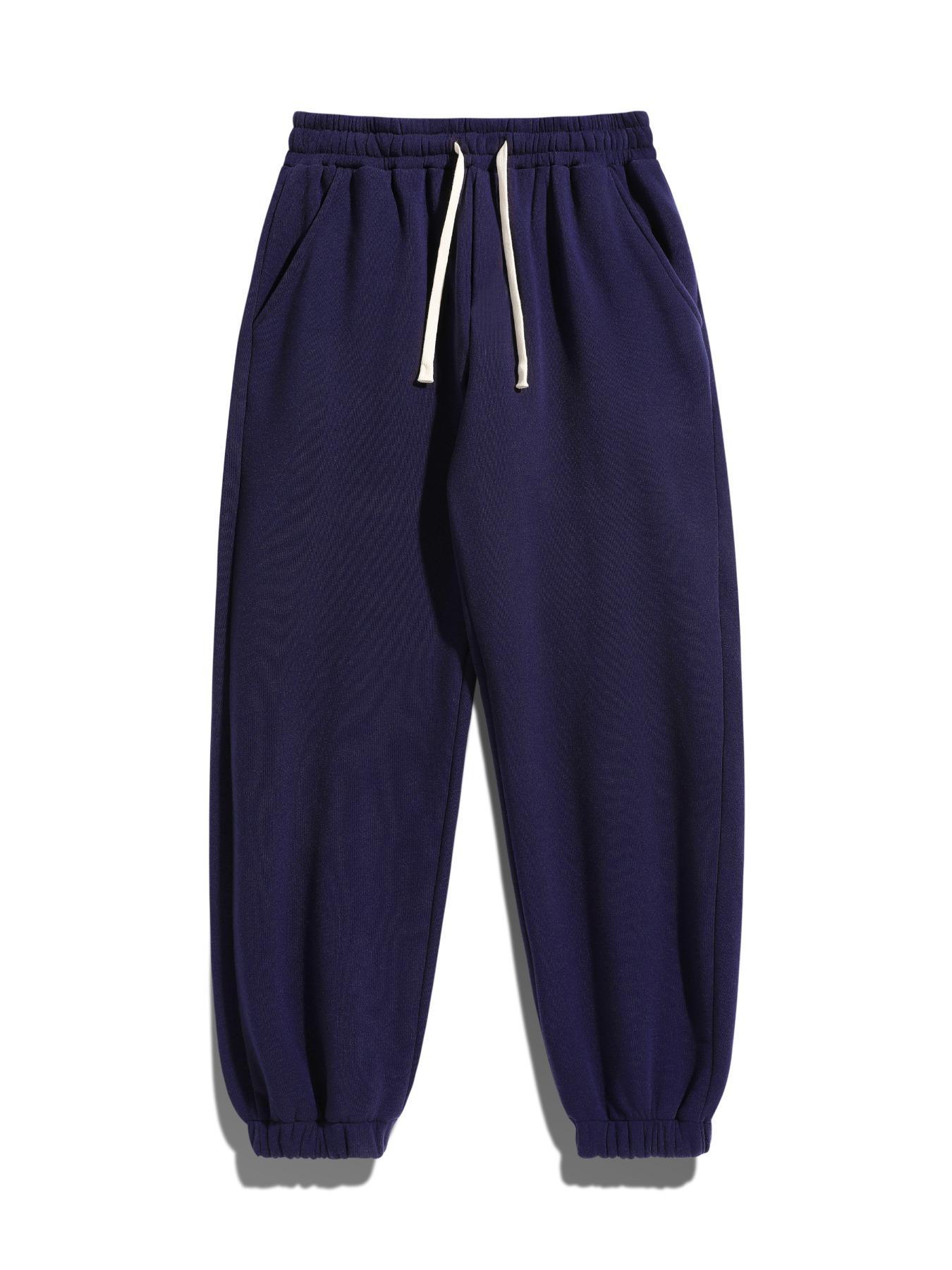 Men's Casual Fleece Drawstring Pants, Comfortable Warmth for Daily Wear, Sports & Outdoor Activities, Men's Jogger Sweatpants, Drawstring Waist Sweatpants