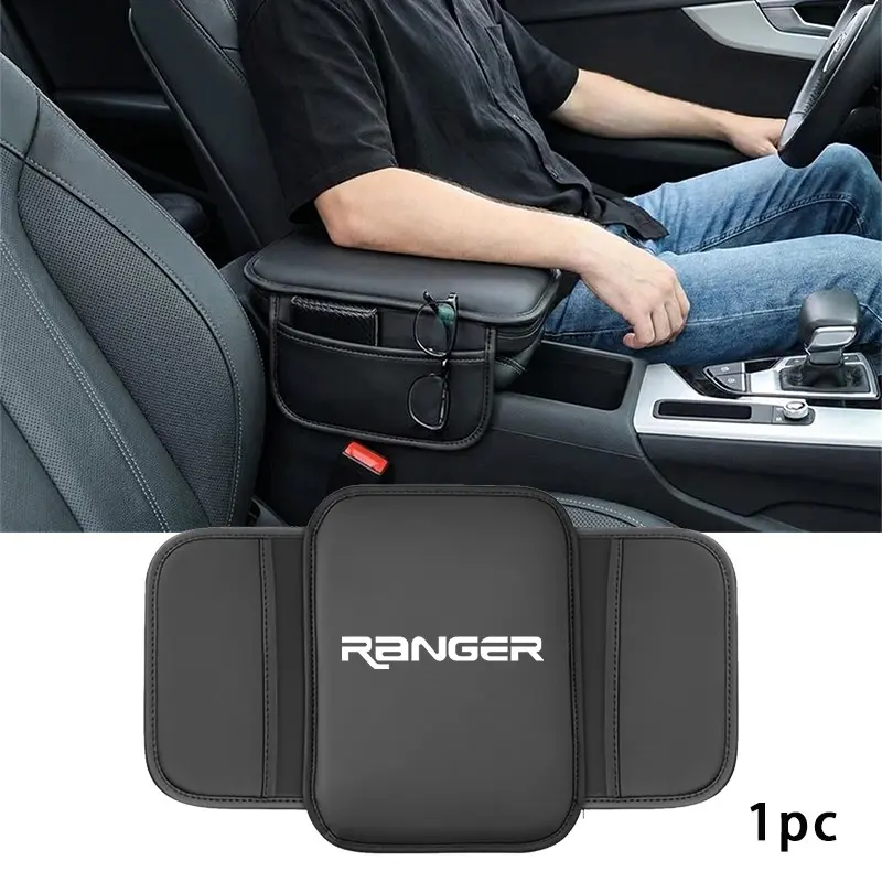 Ford Ranger Center Console Protective Pad, Car Accessories, PU Leather, Stain & Wear Resistant, easy Installation, Unisex Design, Batch Number A19961208