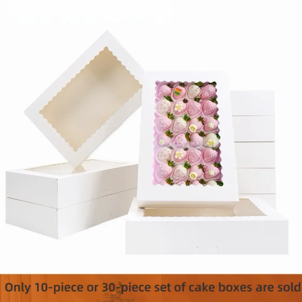 Large Cookie/candy Box, 10/30 Count with Transparent Window, Cake Packaging Box, Muffin Box, Baking Gift Box for Parties, Weddings, Birthdays